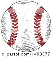 Poster, Art Print Of Sketched Baseball