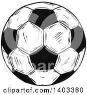 Clipart Of A Sketched Soccer Ball Royalty Free Vector Illustration