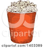 Poster, Art Print Of Sketched Bucket Of Popcorn