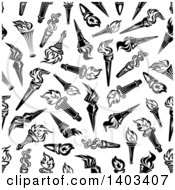 Clipart Of A Seamless Background Pattern Of Torches Royalty Free Vector Illustration