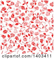 Poster, Art Print Of Seamless Background Pattern Of Red Roses