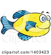 Clipart Of A Cartoon Marine Fish Royalty Free Vector Illustration
