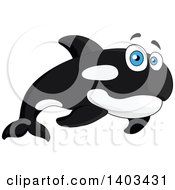 Clipart Of A Cartoon Killer Whale Orca Royalty Free Vector Illustration