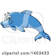 Poster, Art Print Of Cartoon Happy Dolphin