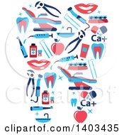 Clipart Of A Tooth Formed Of Dental Items Royalty Free Vector Illustration by Vector Tradition SM
