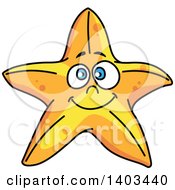 Clipart Of A Cartoon Starfish Royalty Free Vector Illustration