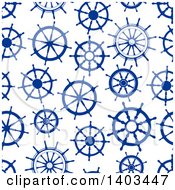 Clipart Of A Seamless Background Pattern Of Blue Helms Royalty Free Vector Illustration