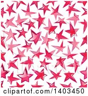 Poster, Art Print Of Seamless Background Pattern Of Pink Stars