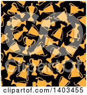 Clipart Of A Seamless Background Pattern Of Trophies Royalty Free Vector Illustration