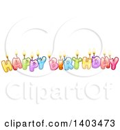 Poster, Art Print Of Colorful Happy Birthday Text With Candles