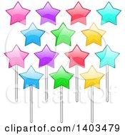 Poster, Art Print Of Colorful Stars On Sticks