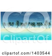 3d Island With White Sand Palm Trees And Blue Water
