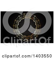 Poster, Art Print Of Black And Gold Website Background Or Business Card Design With A Circle And Text Space