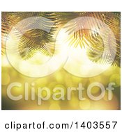 Poster, Art Print Of Background Of 3d Palms Against Bokeh Flares