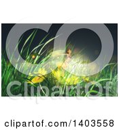 Poster, Art Print Of 3d Fairy In Grasses And Flowers