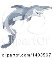 Cartoon Swimming Goblin Sharks