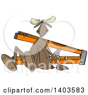 Poster, Art Print Of Cartoon Moose After Falling Off Of A Ladder