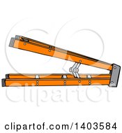 Clipart Of A Cartoon Orange Step Ladder On Its Side Royalty Free Vector Illustration