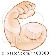 Clipart Of A Cartoon Emoji Arm Flexing Its Muscles Royalty Free Vector Illustration