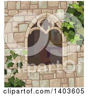 Poster, Art Print Of Medieval Castle Window With Ivy