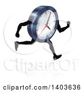 Poster, Art Print Of 3d Running Wall Clock Character