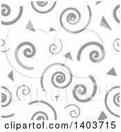 Poster, Art Print Of Retro Seamless Grayscale Pattern Background Of Spirals And Triangles