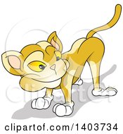 Poster, Art Print Of Cartoon Yellow Cat Looking Back
