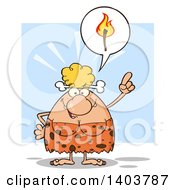 Cartoon Clipart Of A Cave Woman Thinking Of Fire Royalty Free Vector Illustration