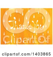 Clipart Of A Thank You Design With Rain On Orange Royalty Free Vector Illustration by Cherie Reve