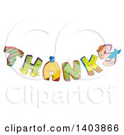 Clipart Of A Thanks Monster Design Royalty Free Vector Illustration