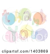 Clipart Of A Colorful Thank You Design Over Circles Royalty Free Vector Illustration