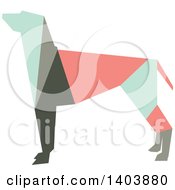 Poster, Art Print Of Retro Geometric Colorful Profiled Hound Dog