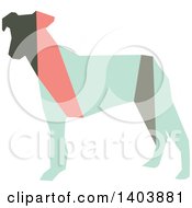 Poster, Art Print Of Retro Geometric Colorful Profiled Terrier Dog