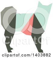 Poster, Art Print Of Retro Geometric Colorful Profiled Dog
