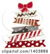 Poster, Art Print Of Christmas Tree Made Of Patterned Ribbons