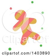 Clipart Of A Christmas Gingerbread Cookie With Green And Red Snow Royalty Free Vector Illustration