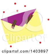 Poster, Art Print Of Christmas Envelope And Crackers With Red Snow