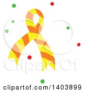 Clipart Of A Christmas Ribbon With Green And Red Snow Royalty Free Vector Illustration