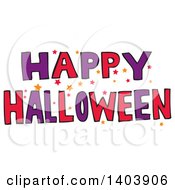 Poster, Art Print Of Happy Halloween Greeting Design With Stars