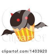 Poster, Art Print Of Vampire Bat Halloween Cupcake