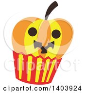 Poster, Art Print Of Halloween Jackolantern Pumpkin Cupcake