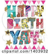 Poster, Art Print Of Colorful Patterned Happy Birthday Design
