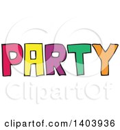Clipart Of A Colorful Party Design Royalty Free Vector Illustration