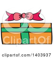 Clipart Of A Birthday Gift Box Royalty Free Vector Illustration by Cherie Reve