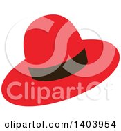 Clipart Of A Red Hat With A Black Band Royalty Free Vector Illustration by Cherie Reve