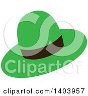 Clipart Of A Green Hat With A Black Band Royalty Free Vector Illustration