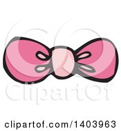 Clipart Of A Pink Bow Royalty Free Vector Illustration
