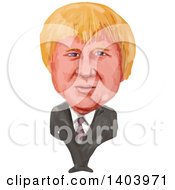 Clipart Of A Watercolor Caricature Of Boris Johnson Royalty Free Vector Illustration