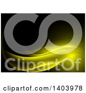 Clipart Of A Background Of Yellow Waves On Black Royalty Free Vector Illustration