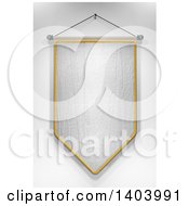 Poster, Art Print Of 3d Hanging Blank White Pennant On A Shaded Background